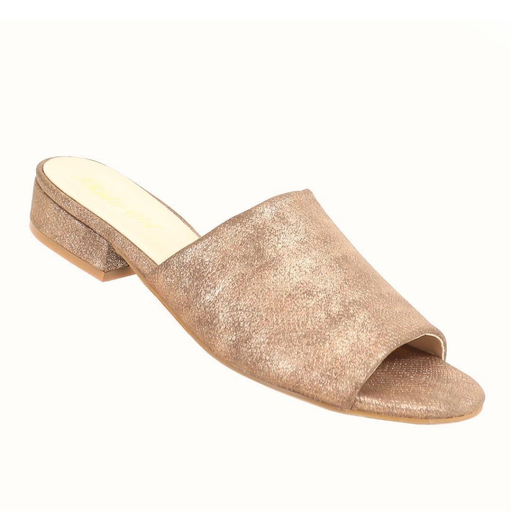 Flat Slip On Loafer Metallic Copper Sandal-C - Picture 4 of 8